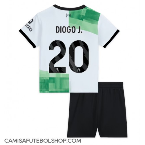 Camisa de time de futebol Liverpool Diogo Jota #20 Replicas 2º Equipamento Infantil 2023-24 Manga Curta (+ Calças curtas)